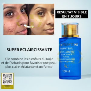 lotion snaptcha diamant bleu – sérum Éclaircissant kojic + arbutin
