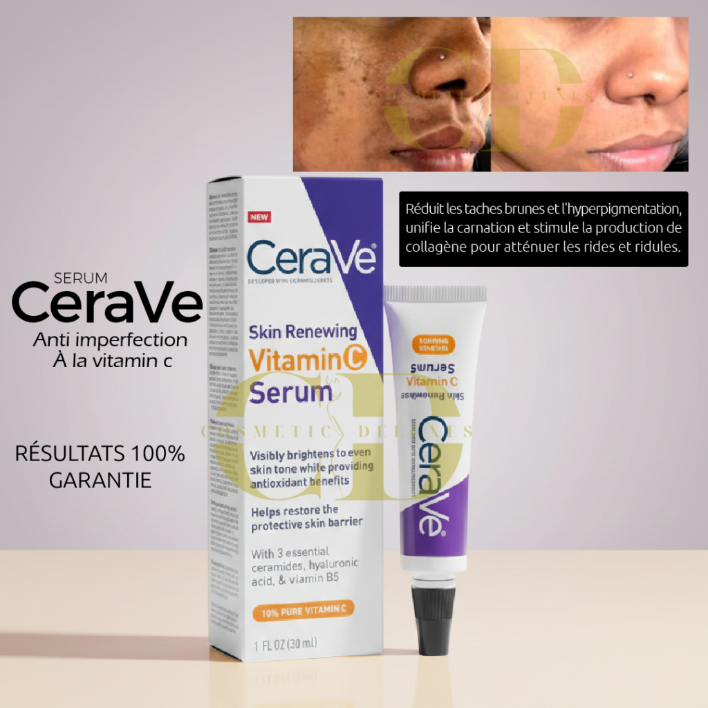 sérum anti imperfection à la vitamine c cerave – renouvelle et unifie la peau