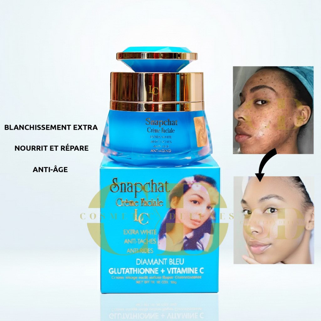 crème faciale snapchat diamant bleu : blanchiment extra et soin anti Âge intense