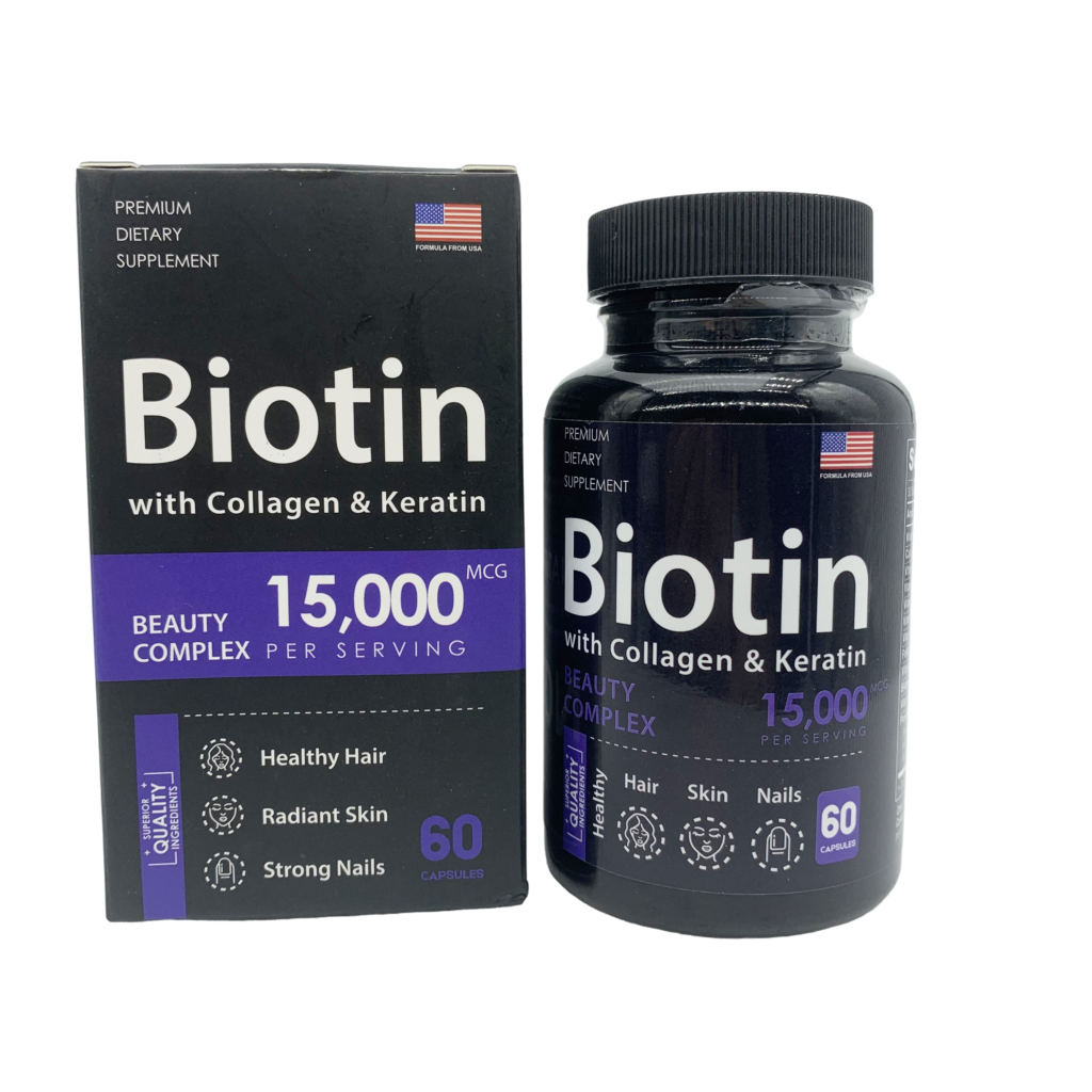 biotin avec collagène & kératine : cure de beauté intense cheveux, peau et ongles