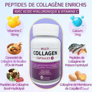 Multi-Collagène Enrichies à l'Acide Hyaluronique et Vitamine C multi collagène enrichies à l